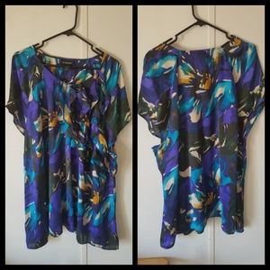 Multicolored ruffle blouse